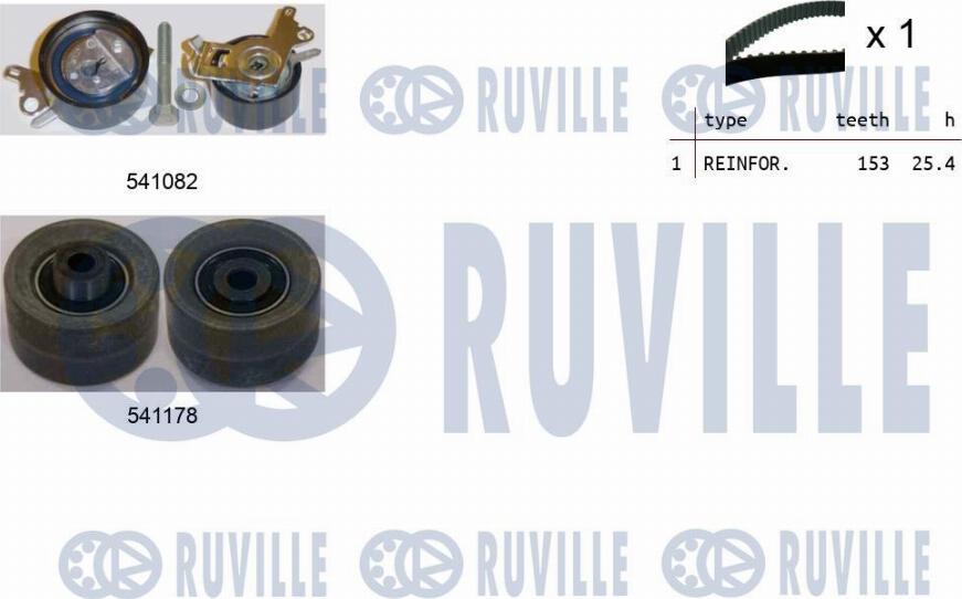 Ruville 550145 - Комплект зубчатого ремня ГРМ autospares.lv