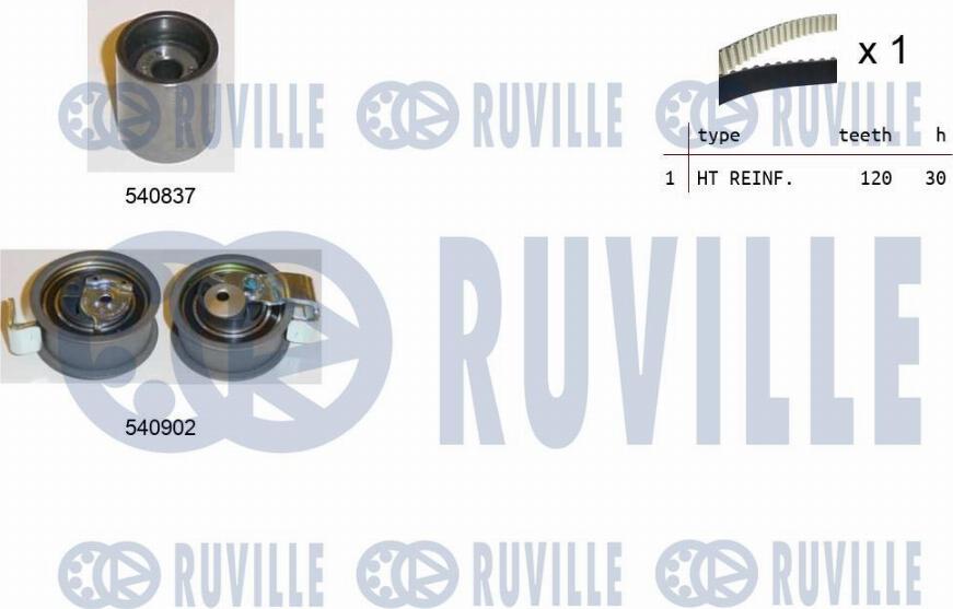 Ruville 550148 - Комплект зубчатого ремня ГРМ autospares.lv
