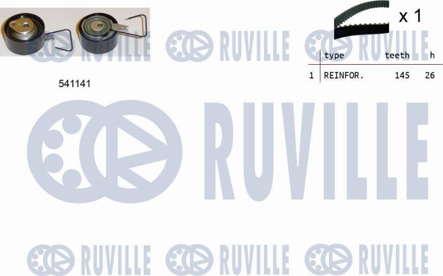 Ruville 550154 - Комплект зубчатого ремня ГРМ autospares.lv