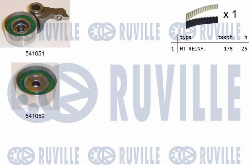 Ruville 550156 - Комплект зубчатого ремня ГРМ autospares.lv