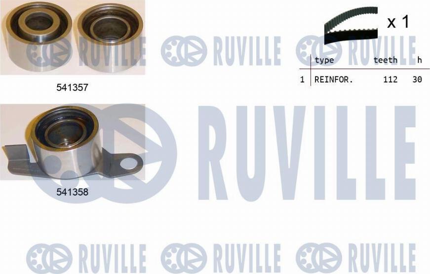 Ruville 550150 - Комплект зубчатого ремня ГРМ autospares.lv