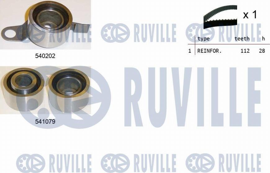 Ruville 550158 - Комплект зубчатого ремня ГРМ autospares.lv