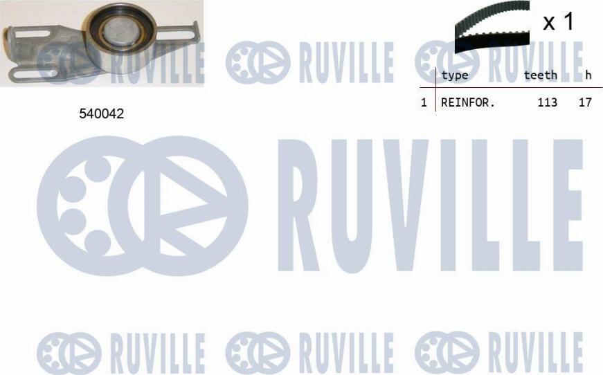 Ruville 550169 - Комплект зубчатого ремня ГРМ autospares.lv