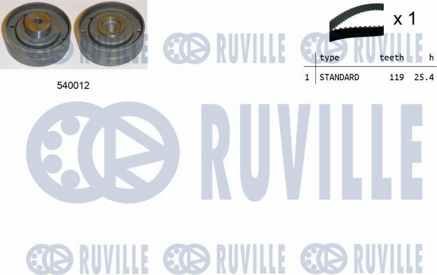 Ruville 550164 - Комплект зубчатого ремня ГРМ autospares.lv