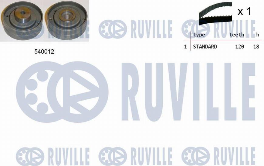 Ruville 550165 - Комплект зубчатого ремня ГРМ autospares.lv