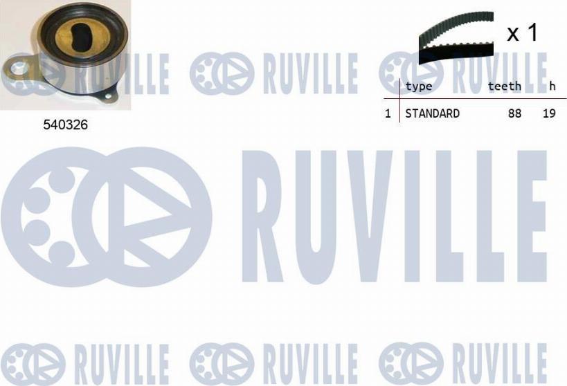 Ruville 550163 - Комплект зубчатого ремня ГРМ autospares.lv