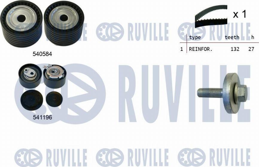 Ruville 550109 - Комплект зубчатого ремня ГРМ autospares.lv