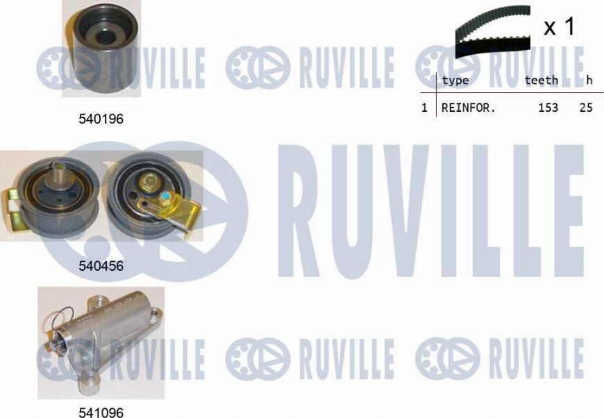 Ruville 550106 - Комплект зубчатого ремня ГРМ autospares.lv