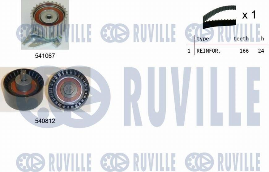 Ruville 550101 - Комплект зубчатого ремня ГРМ autospares.lv