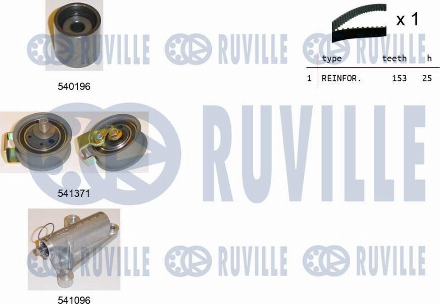 Ruville 550108 - Комплект зубчатого ремня ГРМ autospares.lv