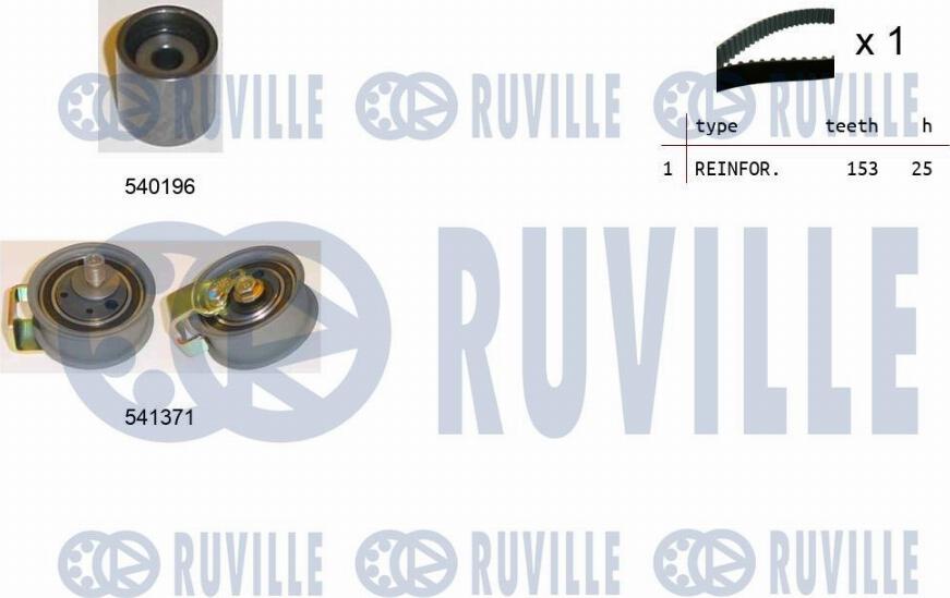 Ruville 550107 - Комплект зубчатого ремня ГРМ autospares.lv