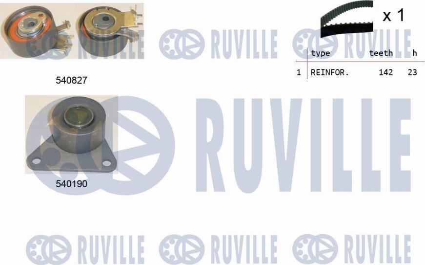 Ruville 550110 - Комплект зубчатого ремня ГРМ autospares.lv