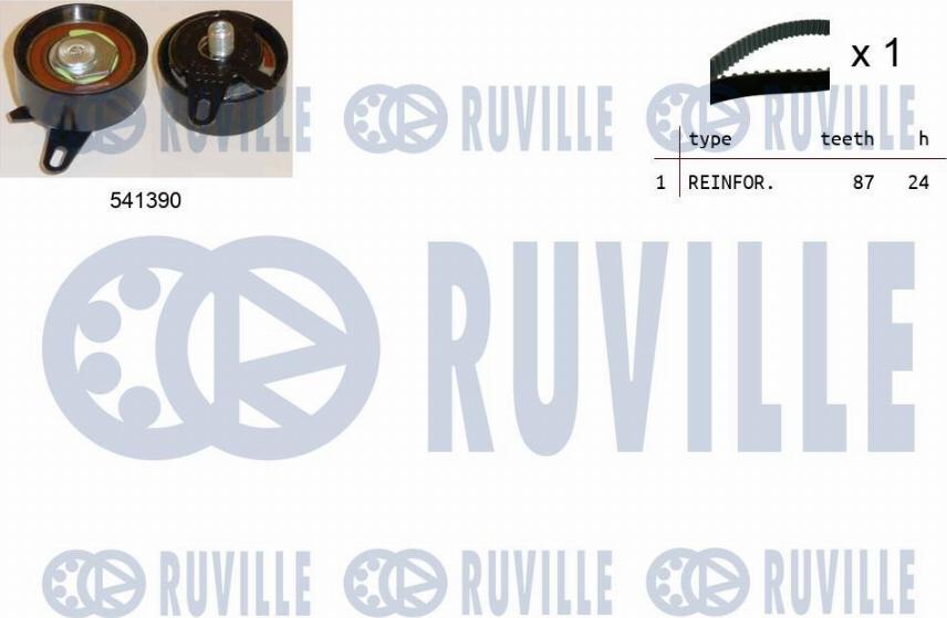 Ruville 550111 - Комплект зубчатого ремня ГРМ autospares.lv