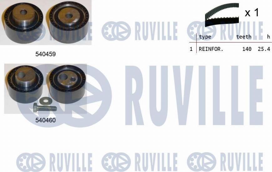Ruville 550112 - Комплект зубчатого ремня ГРМ autospares.lv