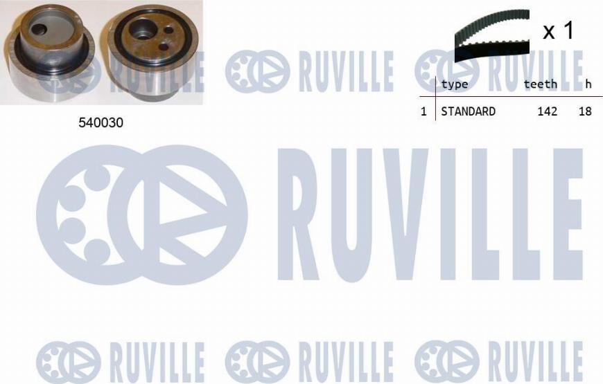 Ruville 550139 - Комплект зубчатого ремня ГРМ autospares.lv