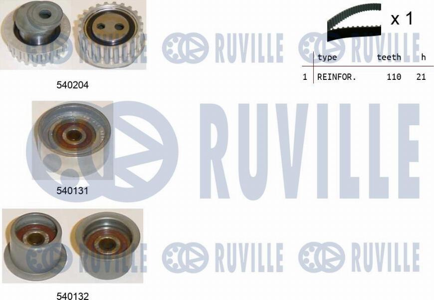 Ruville 550130 - Комплект зубчатого ремня ГРМ autospares.lv