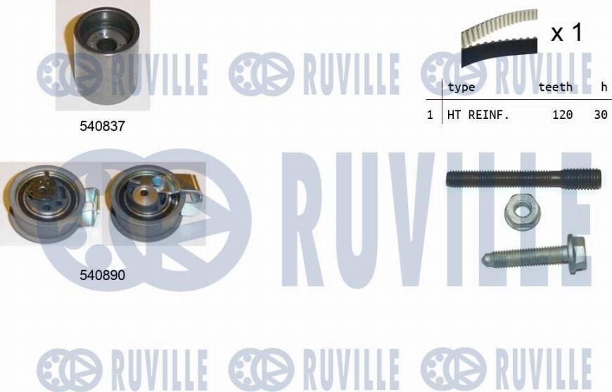 Ruville 550137 - Комплект зубчатого ремня ГРМ autospares.lv