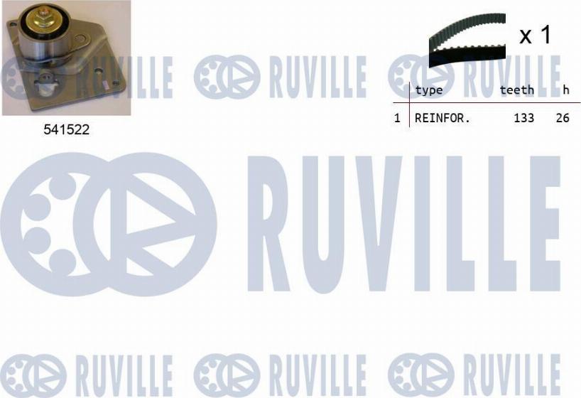 Ruville 550128 - Комплект зубчатого ремня ГРМ autospares.lv