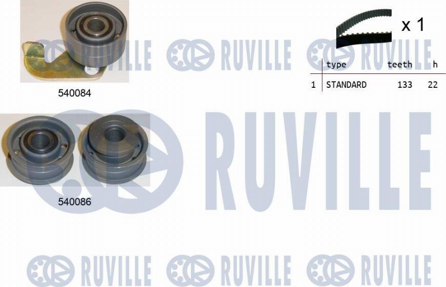 Ruville 550175 - Комплект зубчатого ремня ГРМ autospares.lv