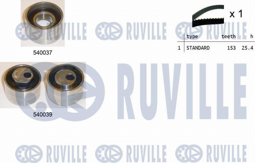 Ruville 550170 - Комплект зубчатого ремня ГРМ autospares.lv