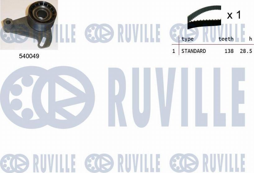 Ruville 550178 - Комплект зубчатого ремня ГРМ autospares.lv