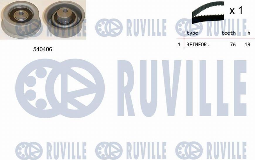 Ruville 550173 - Комплект зубчатого ремня ГРМ autospares.lv