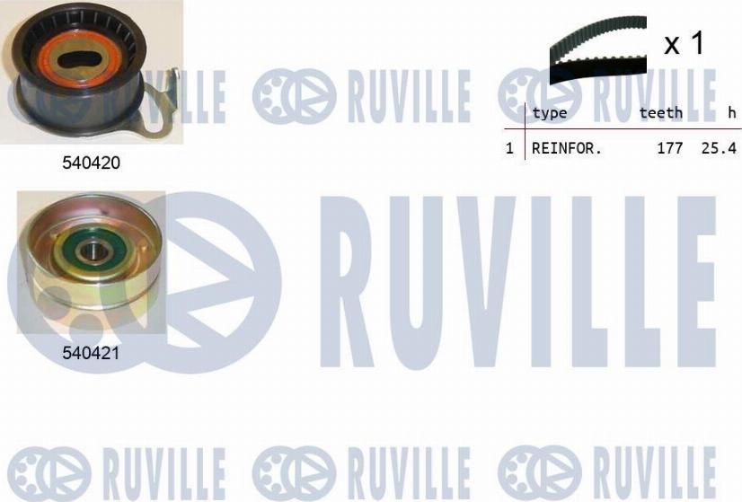 Ruville 550172 - Комплект зубчатого ремня ГРМ autospares.lv