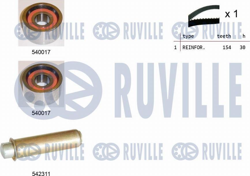 Ruville 550394 - Комплект зубчатого ремня ГРМ autospares.lv