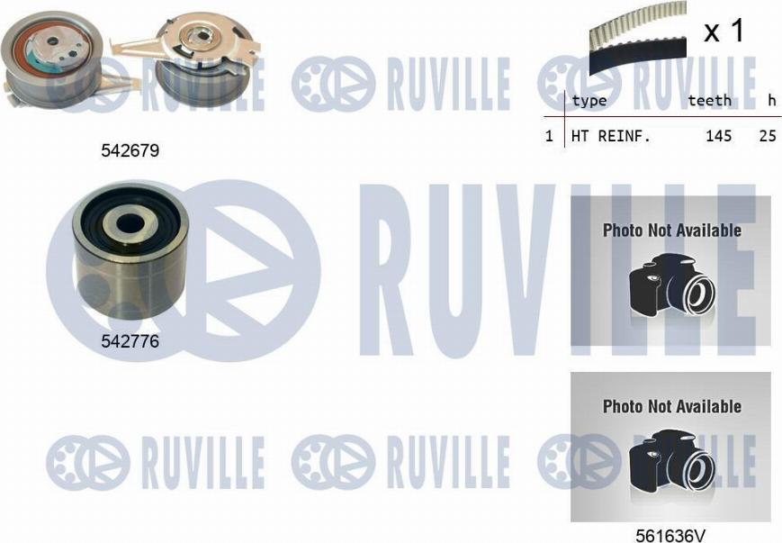 Ruville 5503912 - Водяной насос + комплект зубчатого ремня ГРМ autospares.lv