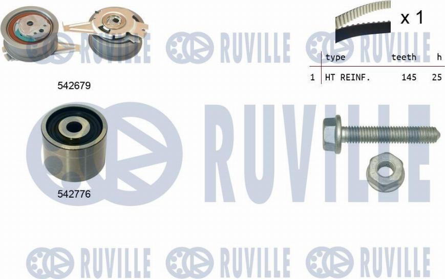 Ruville 550391 - Комплект зубчатого ремня ГРМ autospares.lv