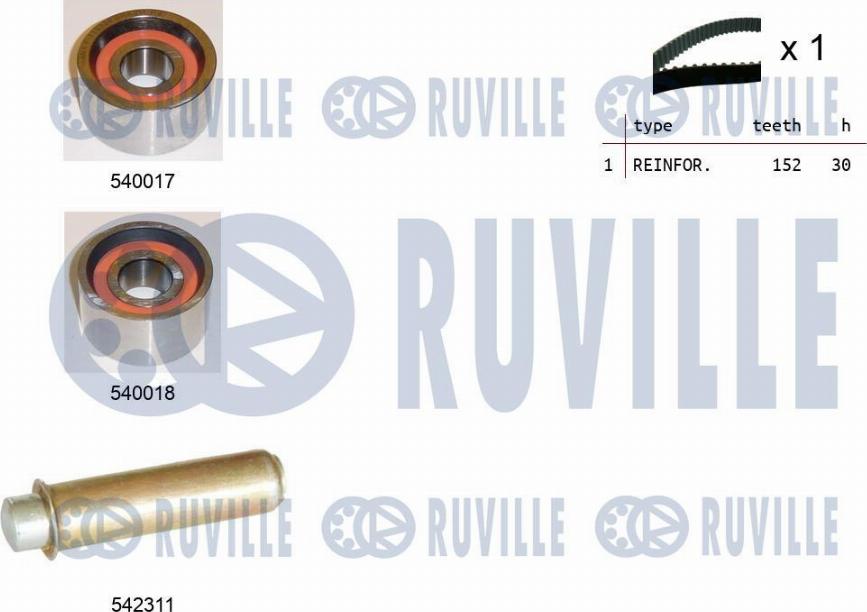 Ruville 550392 - Комплект зубчатого ремня ГРМ autospares.lv