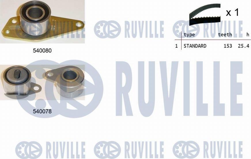 Ruville 550345 - Комплект зубчатого ремня ГРМ autospares.lv