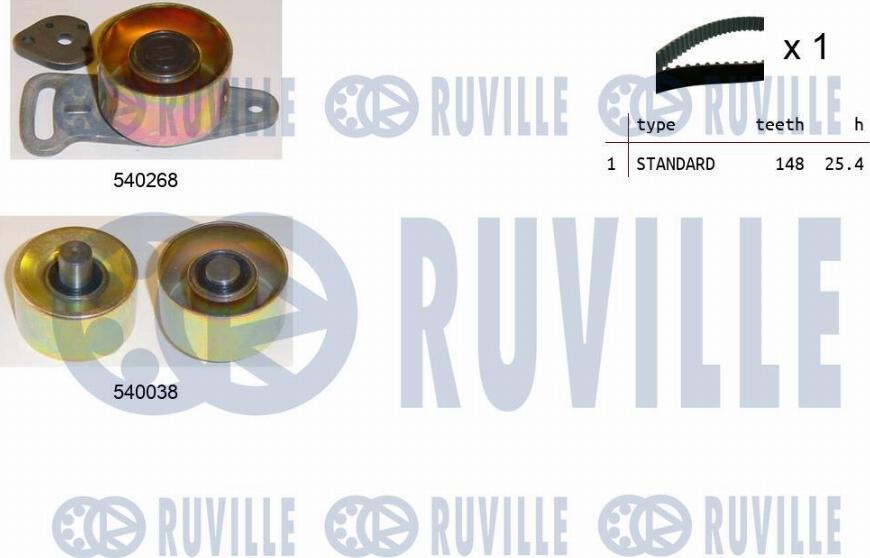 Ruville 550346 - Комплект зубчатого ремня ГРМ autospares.lv