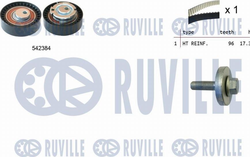 Ruville 550340 - Комплект зубчатого ремня ГРМ autospares.lv