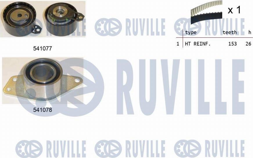 Ruville 550347 - Комплект зубчатого ремня ГРМ autospares.lv