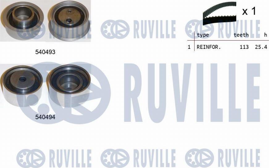 Ruville 550359 - Комплект зубчатого ремня ГРМ autospares.lv