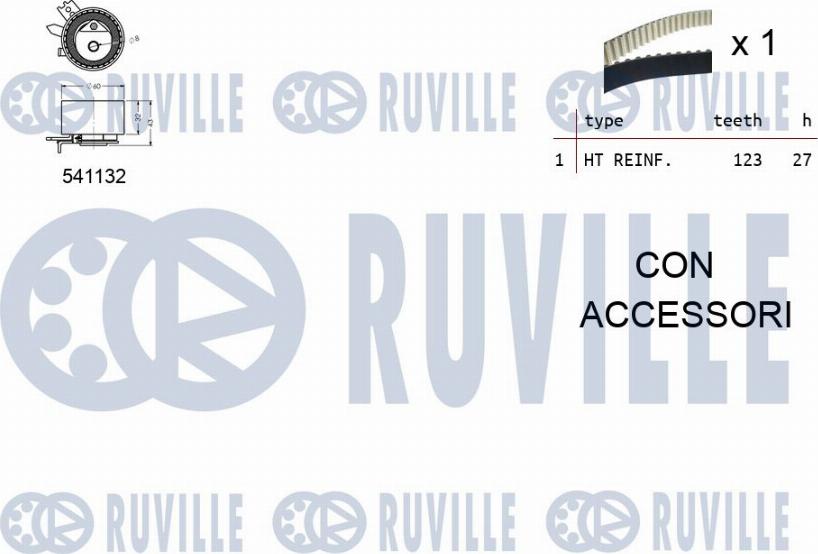 Ruville 550355 - Комплект зубчатого ремня ГРМ autospares.lv