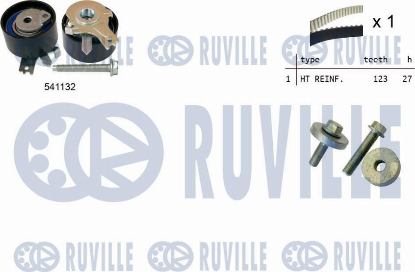 Ruville 550355 - Комплект зубчатого ремня ГРМ autospares.lv