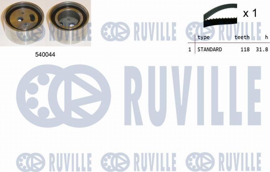 Ruville 550350 - Комплект зубчатого ремня ГРМ autospares.lv