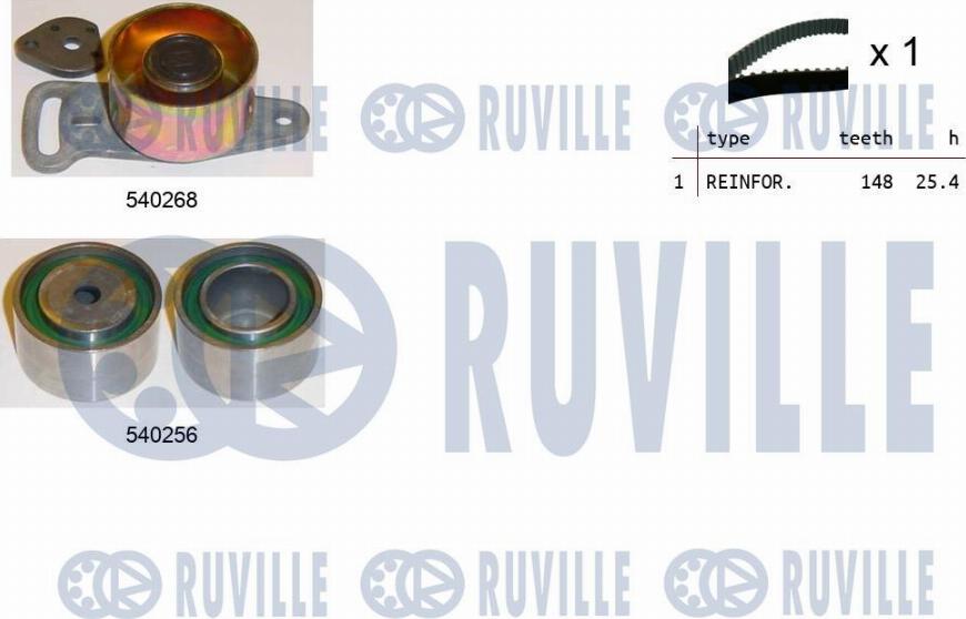 Ruville 550351 - Комплект зубчатого ремня ГРМ autospares.lv