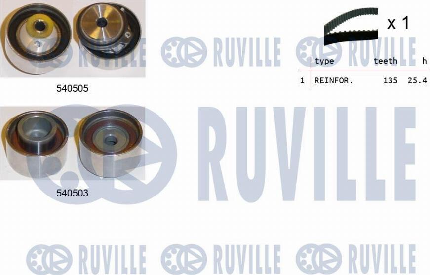 Ruville 550352 - Комплект зубчатого ремня ГРМ autospares.lv