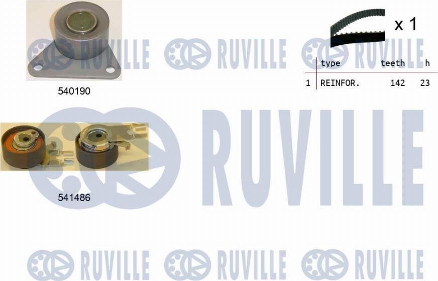 Ruville 550364 - Комплект зубчатого ремня ГРМ autospares.lv