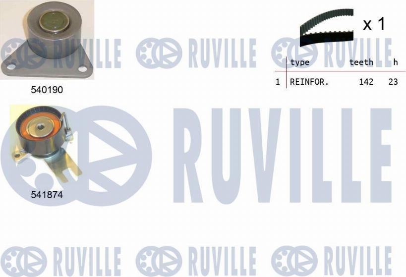 Ruville 550365 - Комплект зубчатого ремня ГРМ autospares.lv