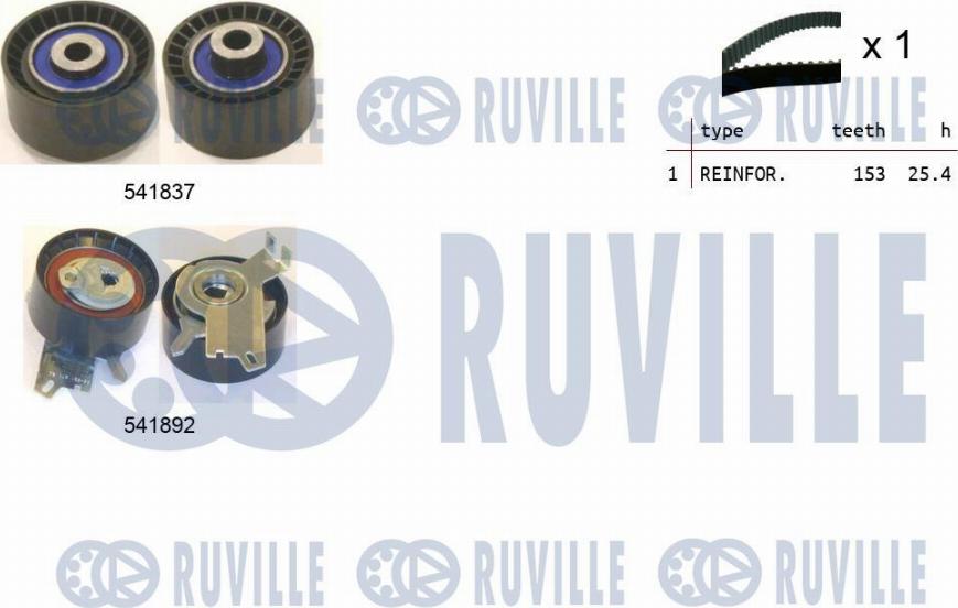Ruville 550366 - Комплект зубчатого ремня ГРМ autospares.lv