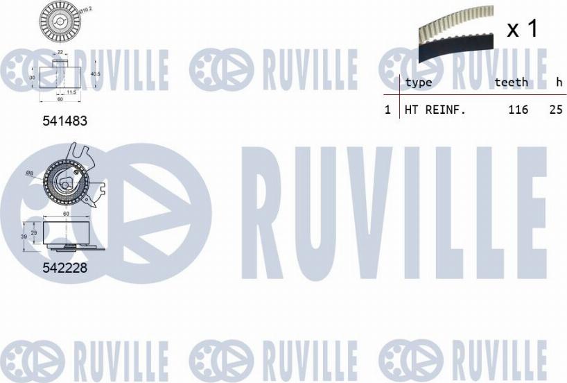 Ruville 550367 - Комплект зубчатого ремня ГРМ autospares.lv