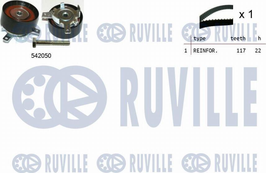 Ruville 550304 - Комплект зубчатого ремня ГРМ autospares.lv