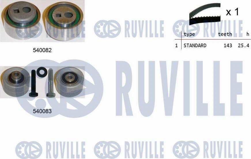 Ruville 550306 - Комплект зубчатого ремня ГРМ autospares.lv