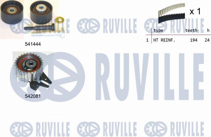 Ruville 550303 - Комплект зубчатого ремня ГРМ autospares.lv