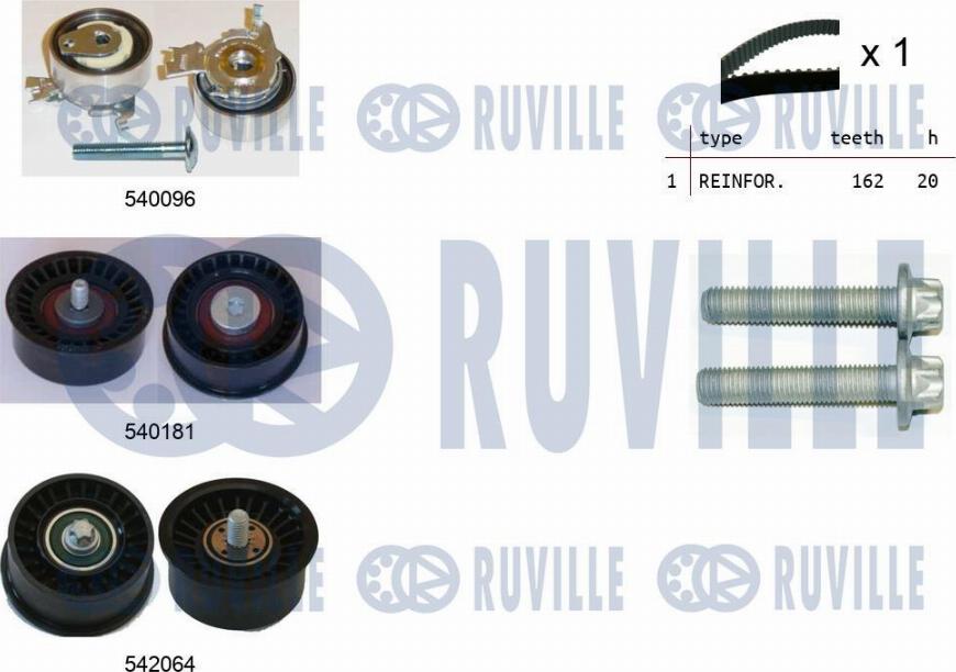 Ruville 550317 - Комплект зубчатого ремня ГРМ autospares.lv