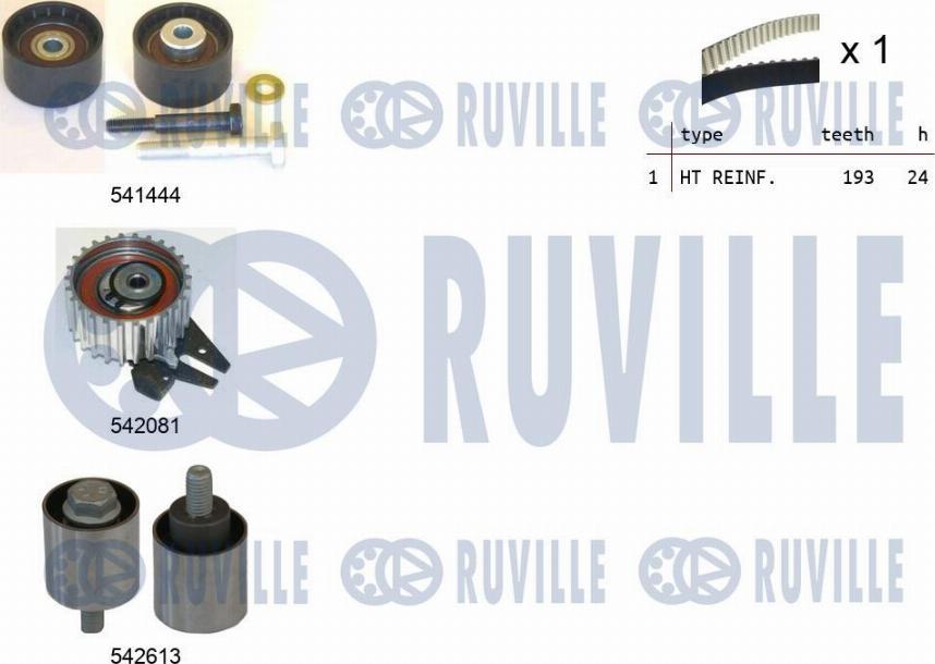 Ruville 550389 - Комплект зубчатого ремня ГРМ autospares.lv